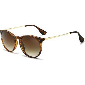 Sungait Sunglasses Women Brown Vintage Round Classic Retro Designer Style